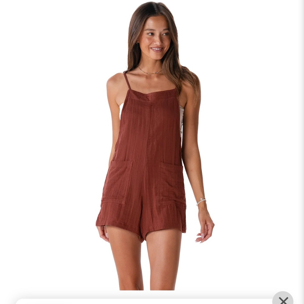Lotus and Brown Luna Sleeveless Romper